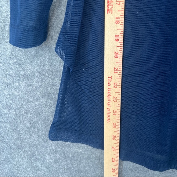 PORTO San Francisco Long Sleeve Mesh Layered Hem Lagenlook Blue Size Medium - Picture 6 of 11